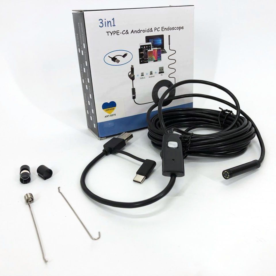 Эндоскоп Ендоскоп автомобильный для смартфона камера USB кабель 2 метр