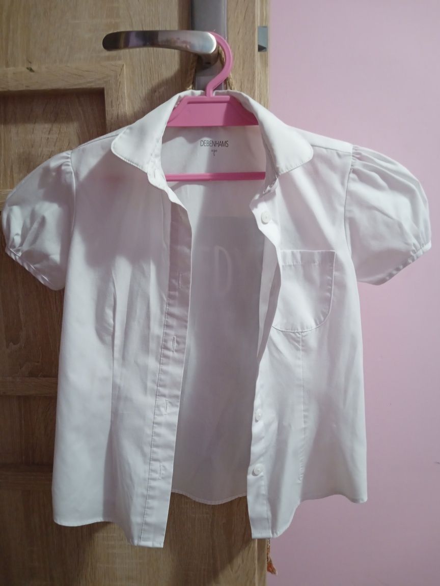 Biała koszula dla dziewczynki roz 116