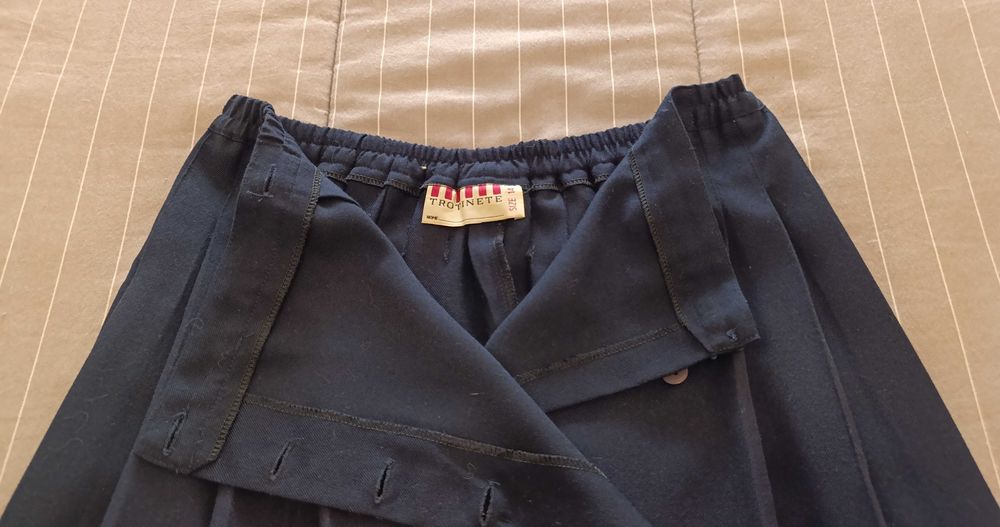 Saia Azul Fazenda às pregas, trespassar aperta lado, 14 anos Trotinete