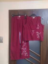 Piżama dwuczęściowa komplet spodnie bluzka bawełniana 38 M w kwiaty