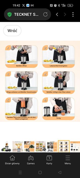 TECKNET Smoothie Maker, mikser stojący