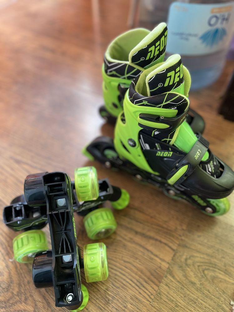 Ролики Neon Combo Skates Салатовий (Розмір 30-33)