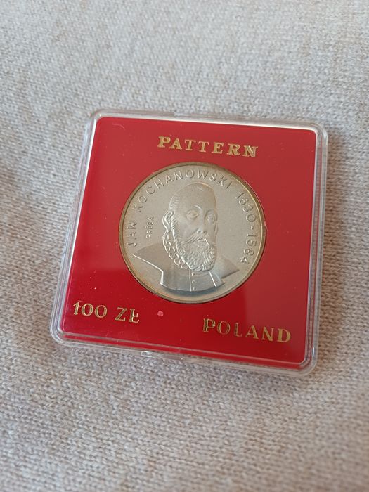 Moneta próba 100 złotych zł Jan Kochanowski 1980 PRL