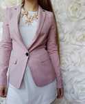 Marynarka pudrowy róż elegancka żakiet nowy wesele XS XXS nowa pastel