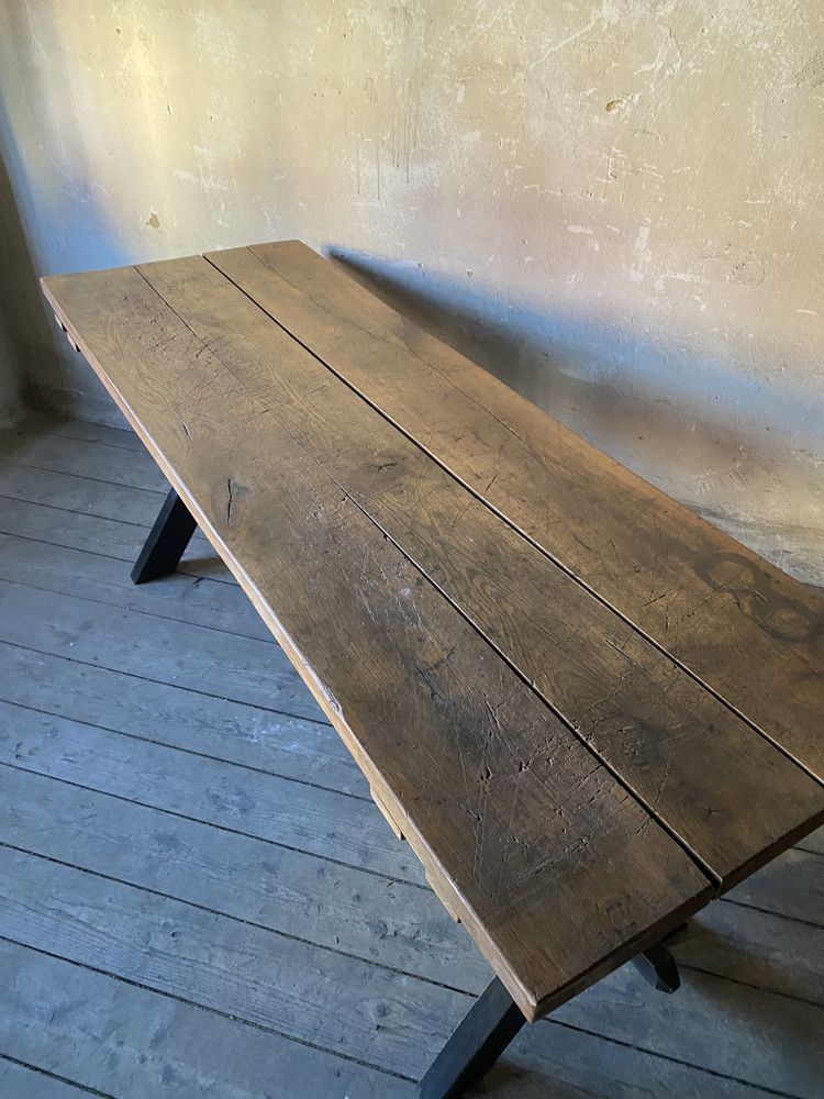 Stary dębowy stół, loftowy