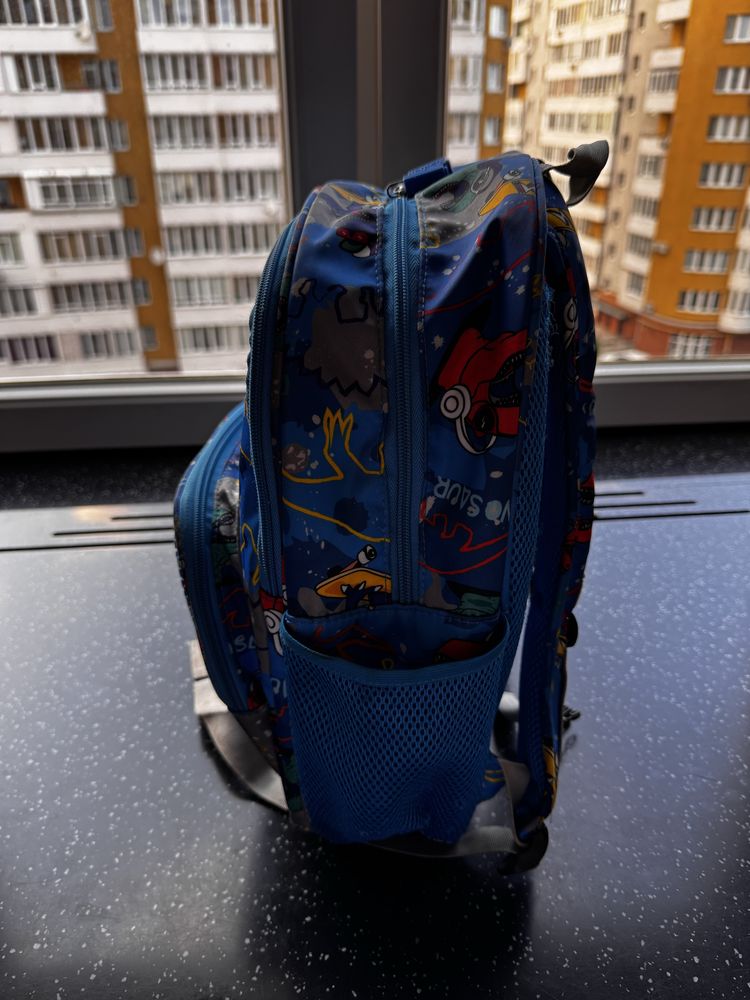 Шкільний рюкзак синій динозаври upixel futuristic kids bag dinosaur