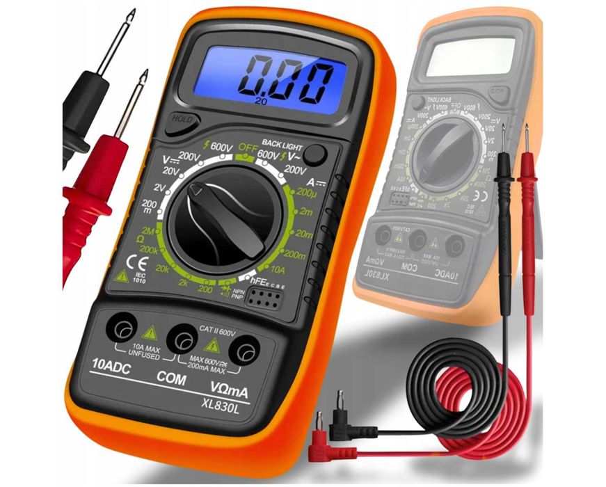 Profesjonalny Multimetr Cyfrowy Miernik Prądu Napięć Podświetlany LCD