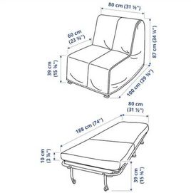 2 fotele lycksele z ikea z dodatkowymi pokrowcami