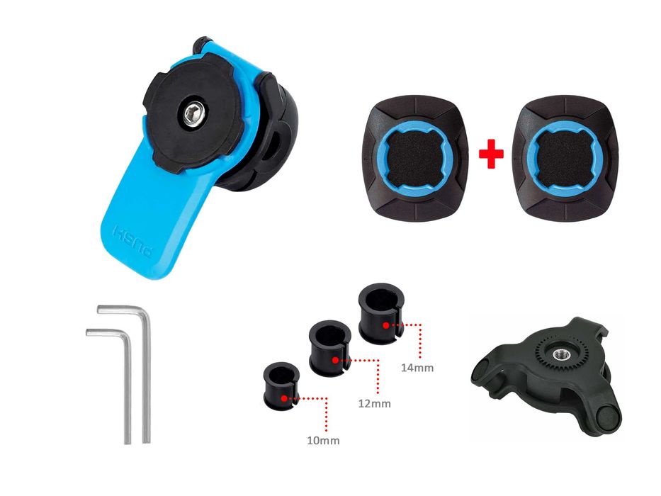 Suporte género Quad Lock e amortecedor p/ espelho ou suporte navegação