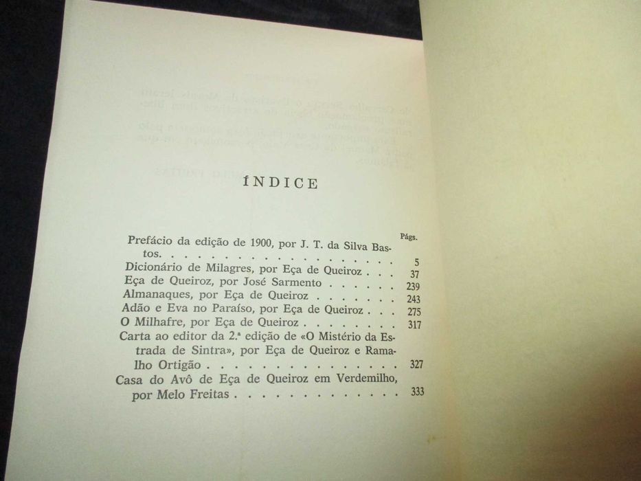Livro Dicionário de Milagres Eça de Queiroz