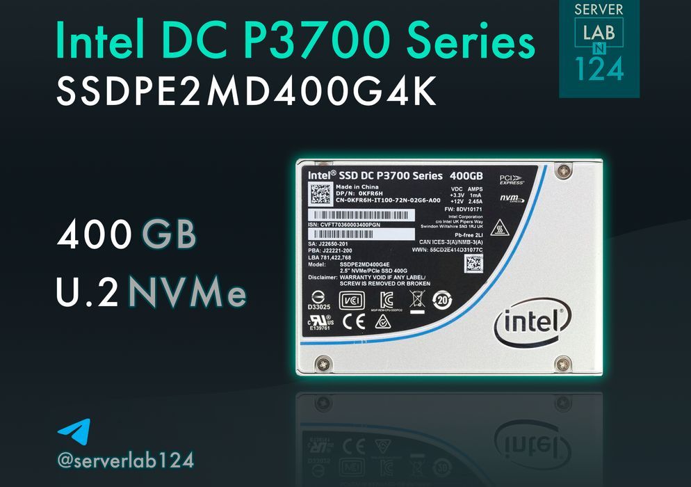SALE! Накопичувач SSD 400GB Intel DC P3700 U.2 NVMe 2.5 SSDPE2MD400G4K
