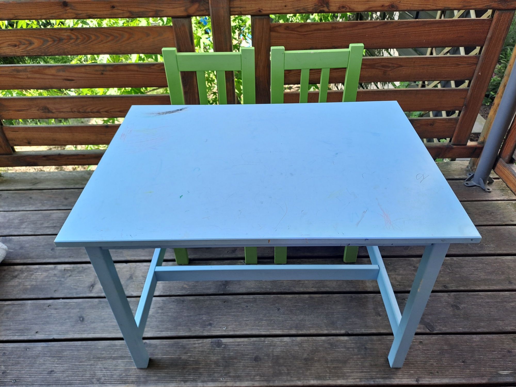 IKEA sundvik stoliczek + 2 zielone krzesełka dziecięce
