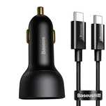 Baseus Superme szybka ładowarka samochodowa USB / USB Typ C 100W PPS Q