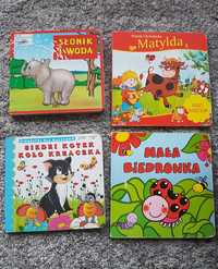 4 książki o zwierzętach: Mała biedronka, Krowa Matylda,Słonik i woda,K