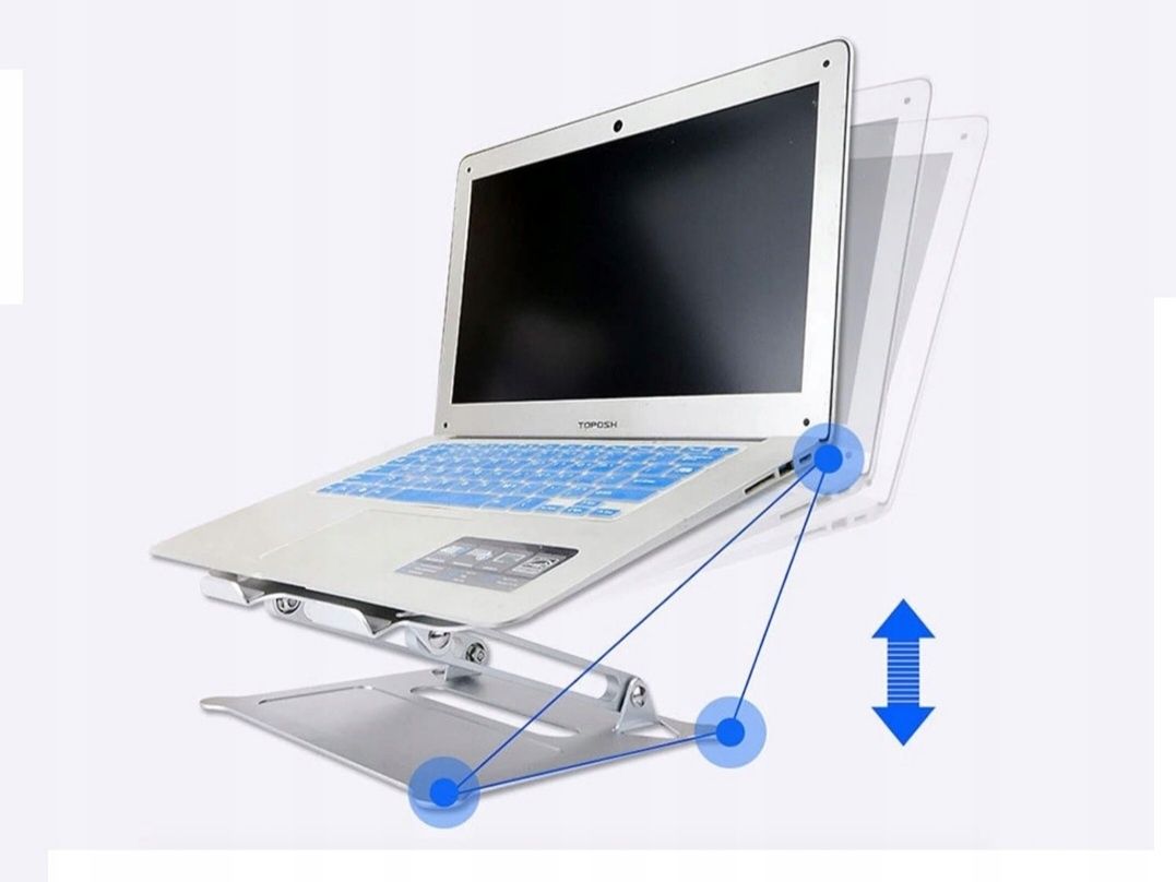 Podstawka do laptopa na biurko srebrna