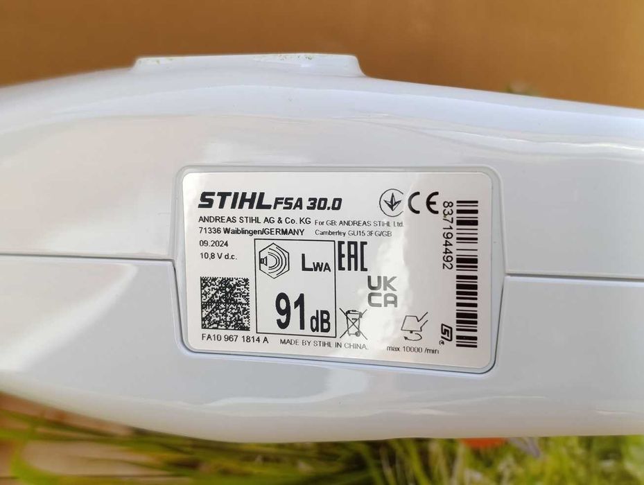 Podkaszarka akumulatorowa Stihl FSA30 aku 2.1Ah zestaw JAK NOWY 2024r.