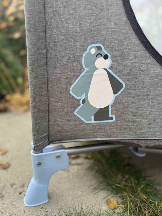 Дитяче ліжечко-манеж Kinderkraft Joy Light Grey.