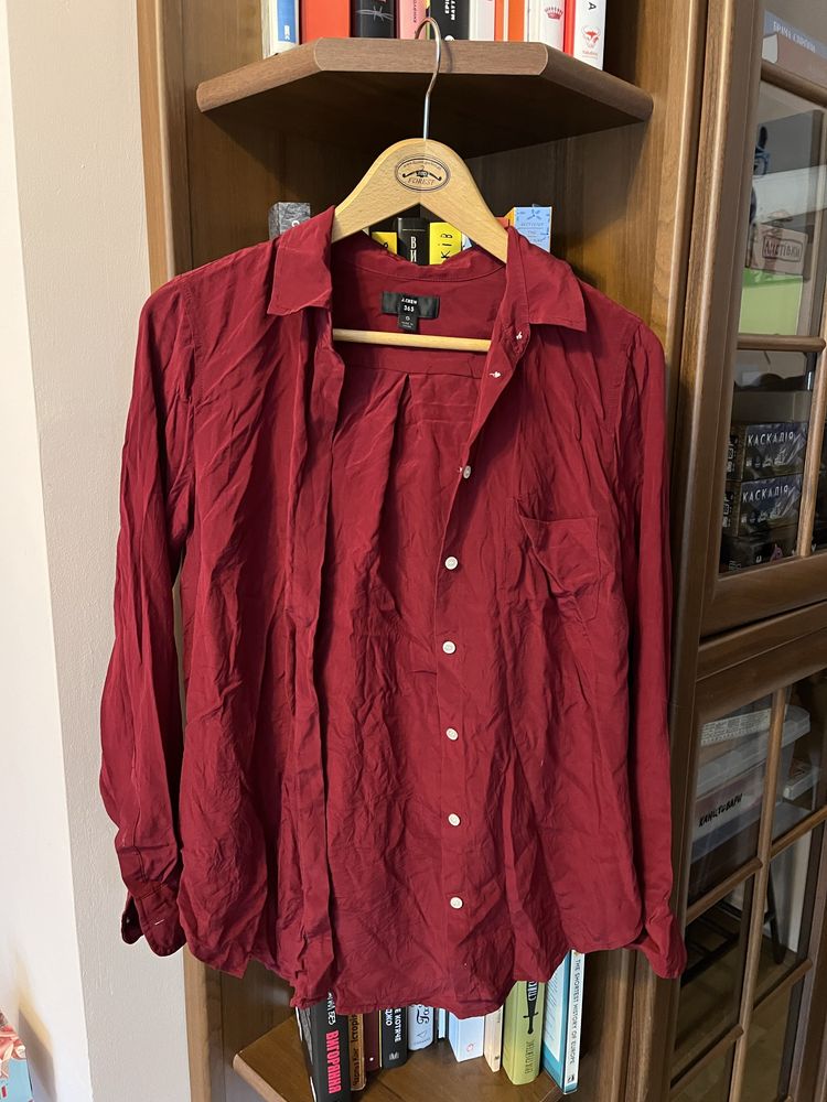 Сорочка блуза вишнева JCrew США, 100% шовк, розмір 6 (S)
