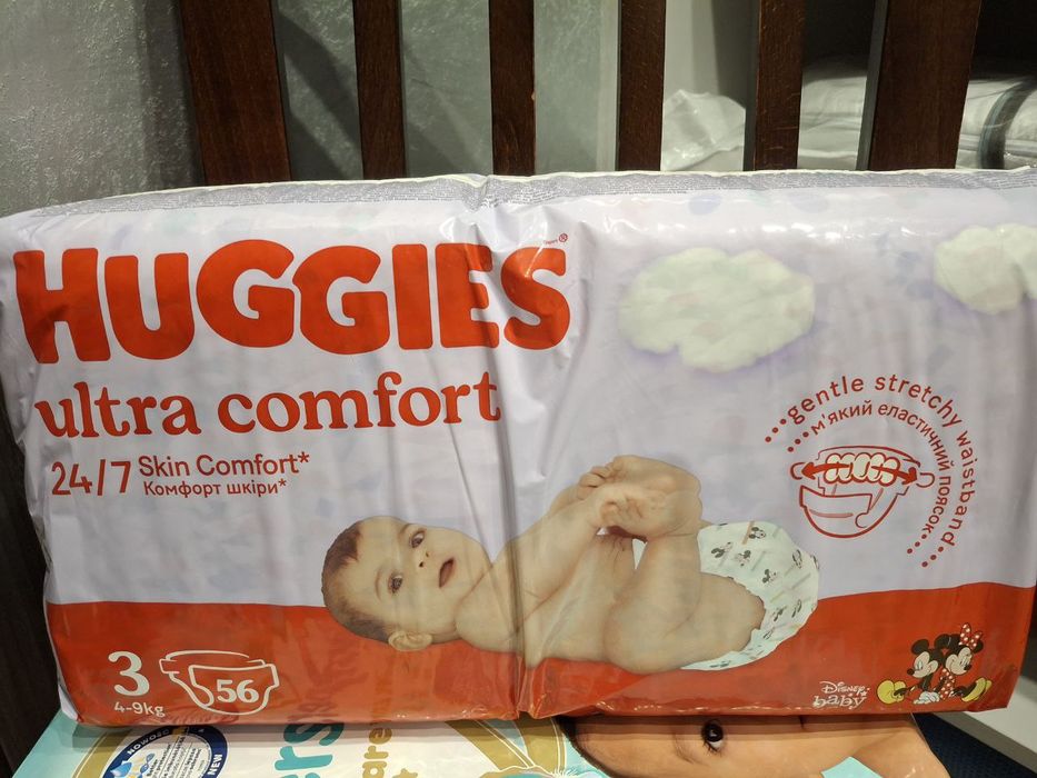 Памперсы: Pampers premium care, Huggies ultra comfort р.3, запечатанны