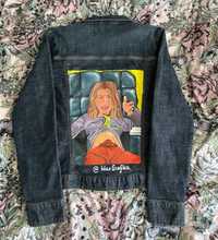 Ręcznie malowana kurtka jeansowa customowa friends z Racheal