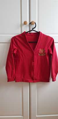 Sweter czerwony na guziki George 128 135 bluza rozpinana