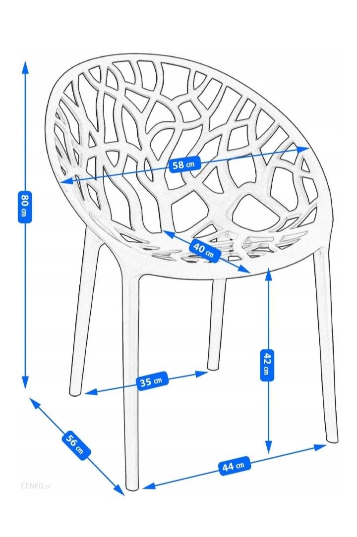 Design Albero 4x krzesła do kuchni jadalni ogrodowe