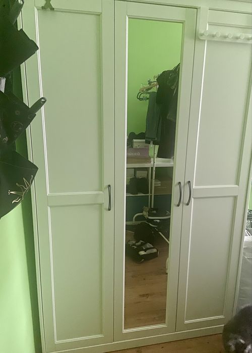 IKEA Songesand szafa trzydrzwiona z lustrem drewno nie sklejka!