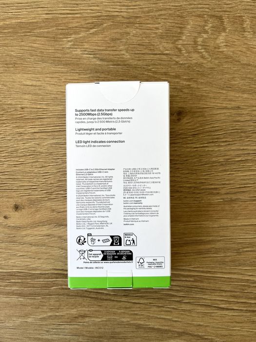 Мережевий адаптер Belkin USB-C to 2.5Gb Ethernet Adapter переходник
