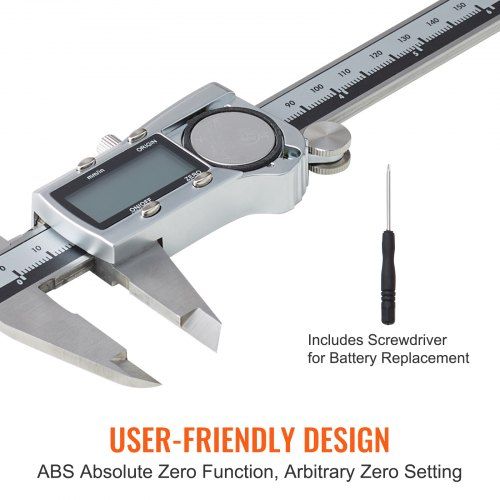 Calibrador Digital Vernier 0-150mm, ±0,02mm, aço inox, IP54, LCD