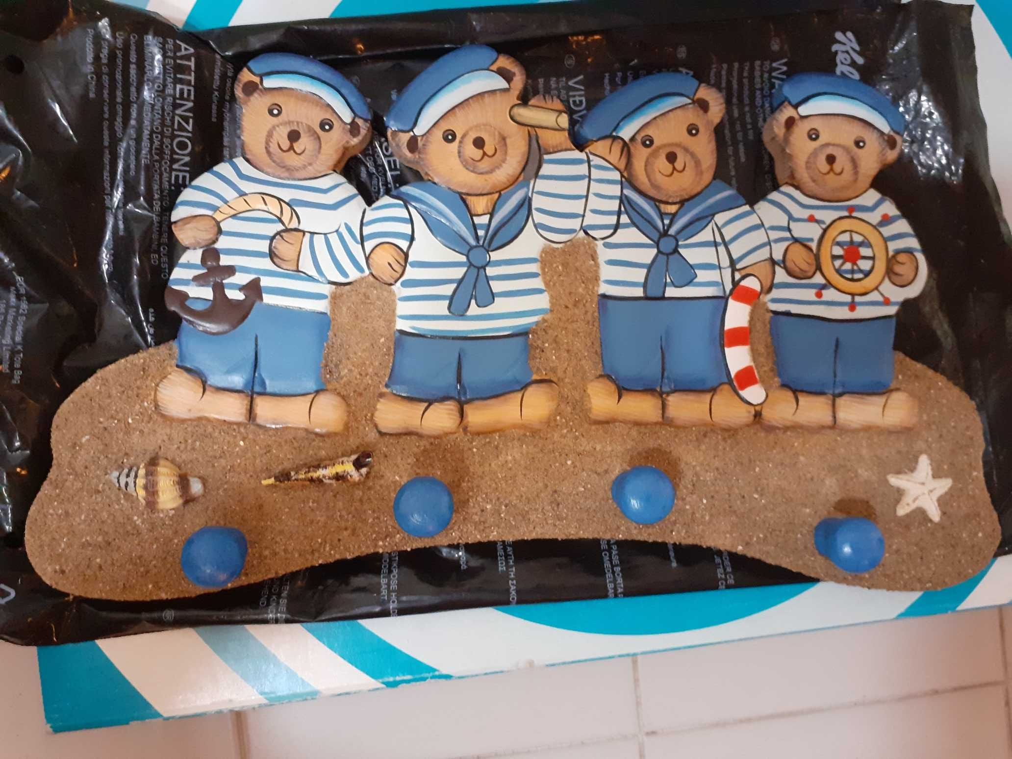Cabide de quarto Infantil Ursos Marinheiros
