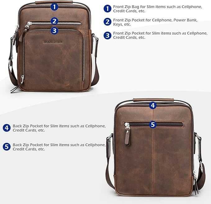 Torba męska listonoszka z prawdziwej skóry BISON DENIM