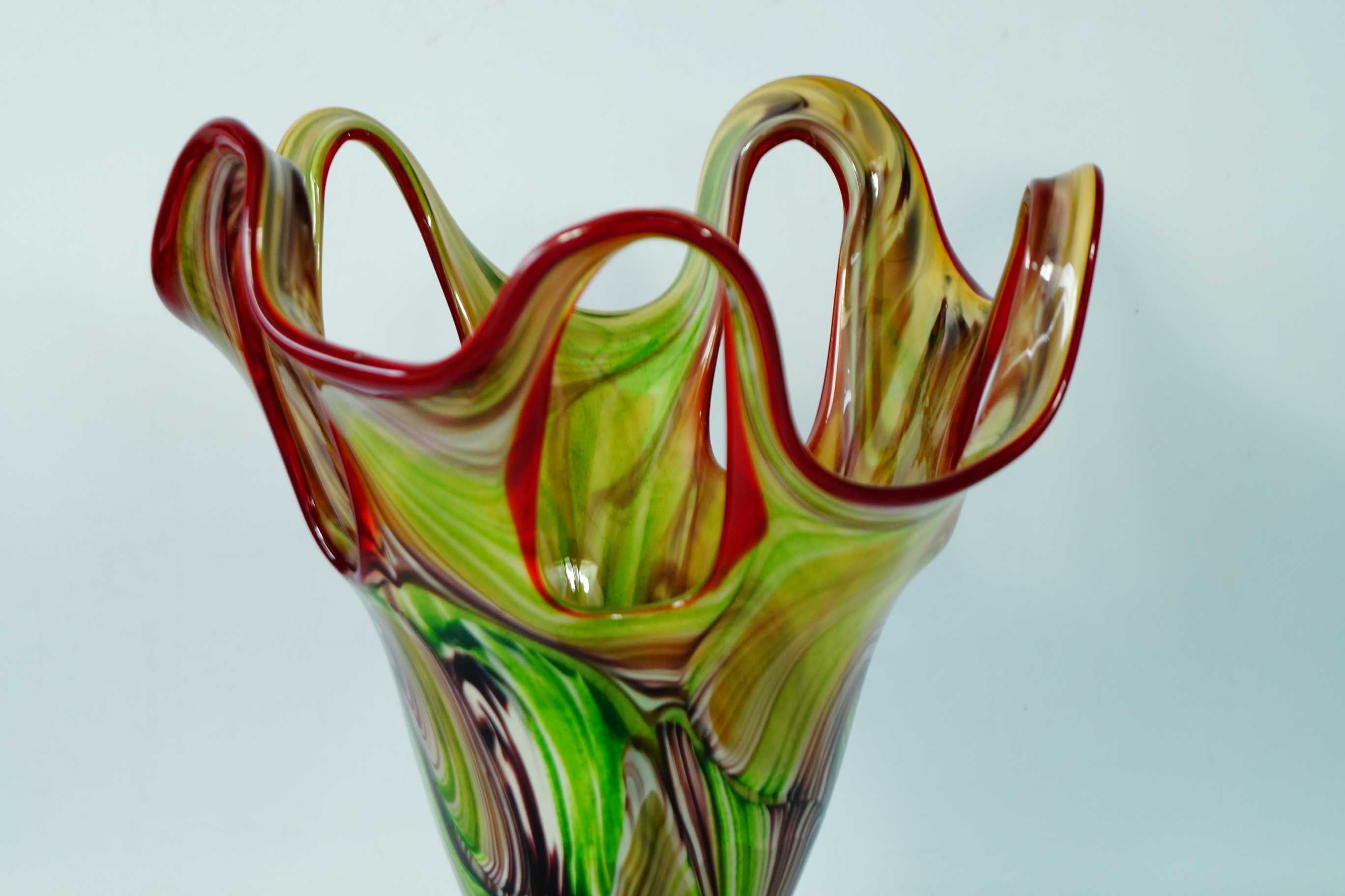 Piękny szklany wazon MURANO style piękne kolory 3D