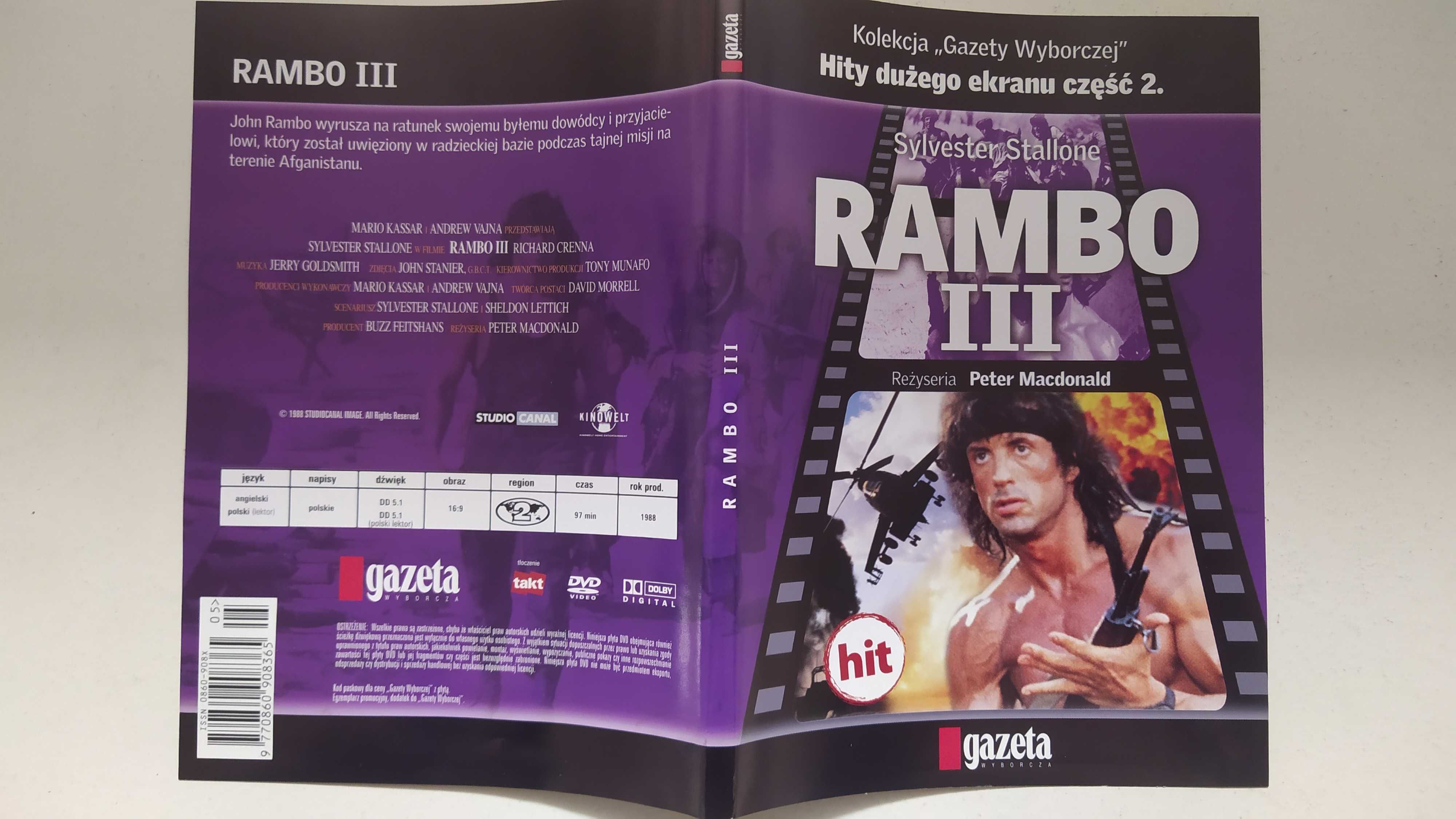 Rambo III Sylvester Stallone Hity dużego ekranu