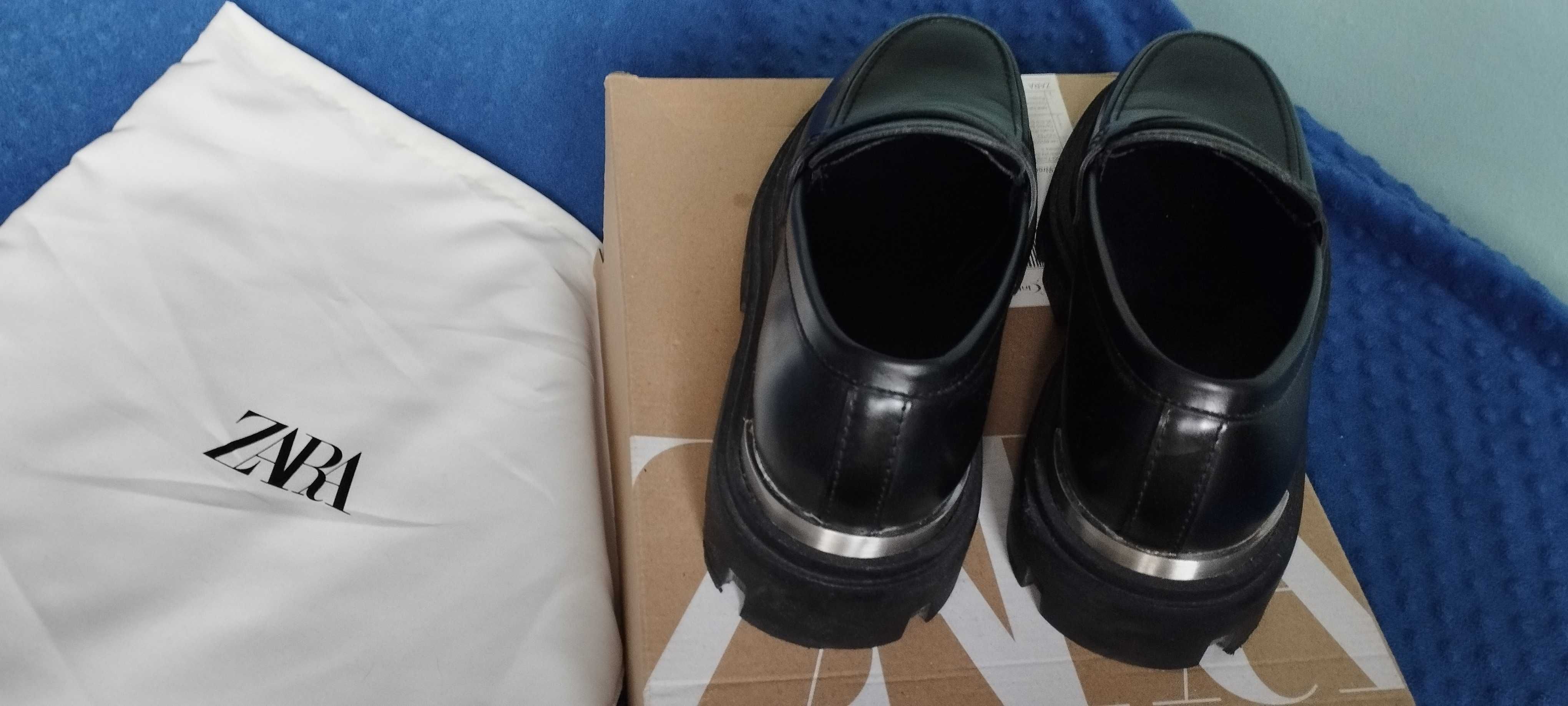 Buty mokasyny męskie na grubej podeszwie