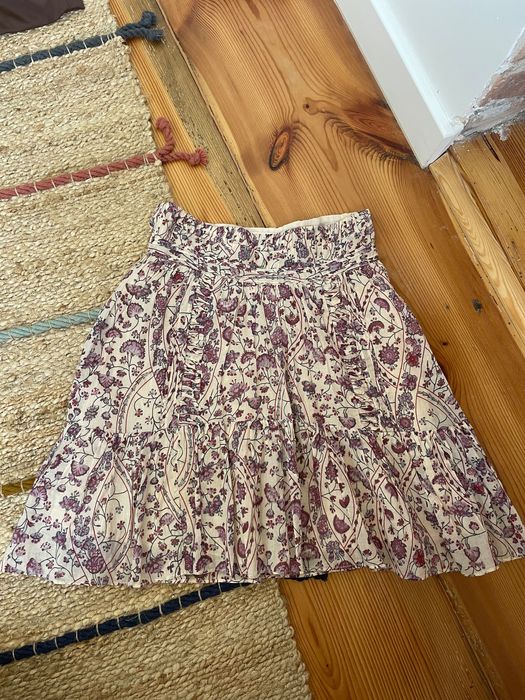 Isabel Marant Etoile spódnica mini floral kwiaty bawełna lato falbanki