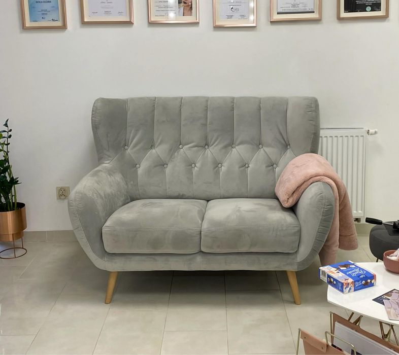 Sofa 2 osobowa uszak KELSO jasnoszara