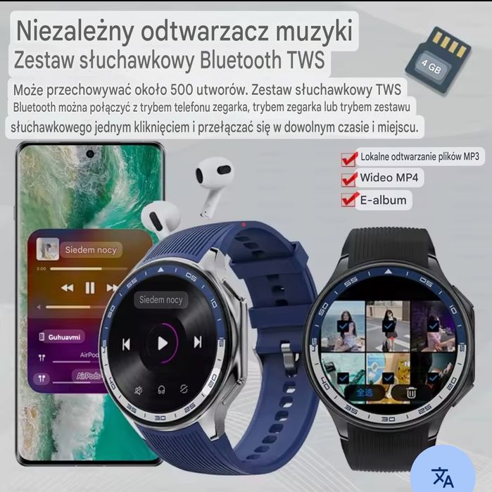 Smartwatch sport fitness, wodoodporny,biznesowy premium.