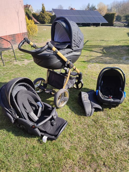 Zestaw 3w1 babyactive, wózek mommy gold + fotelik kite