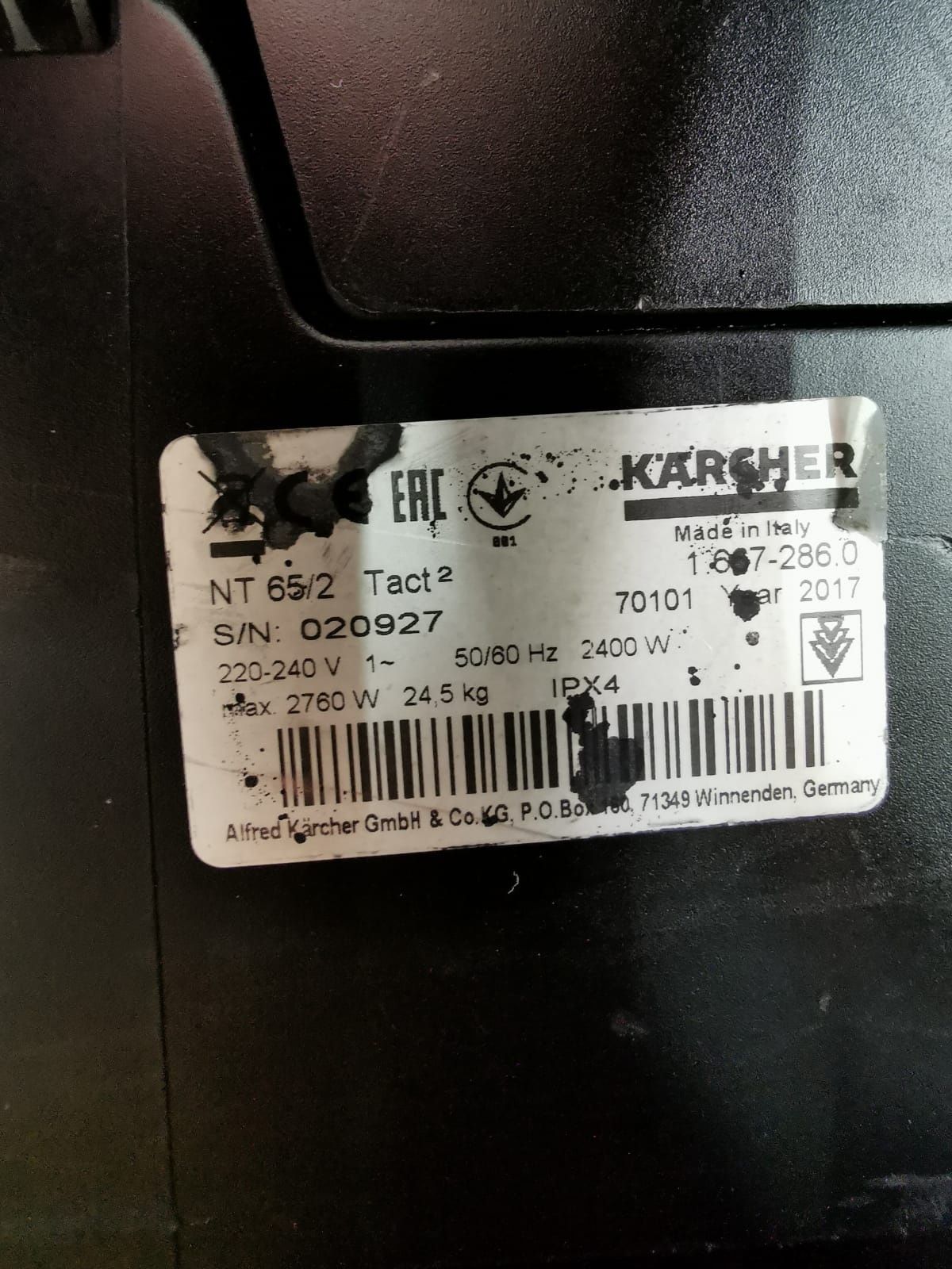 Odkurzacz przemysłowy KARCHER Professional NT 65/2 tact2