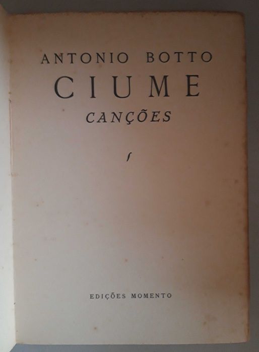 Livro- Ref CxC - António Botto - Ciume