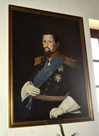 Imponente Pintura a Oleo, Rei Frederico VII da Dinamarca