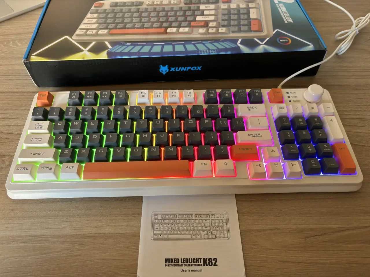 Клавиатура K82 c RGB подсветкой игровая геймерская клавиатура
