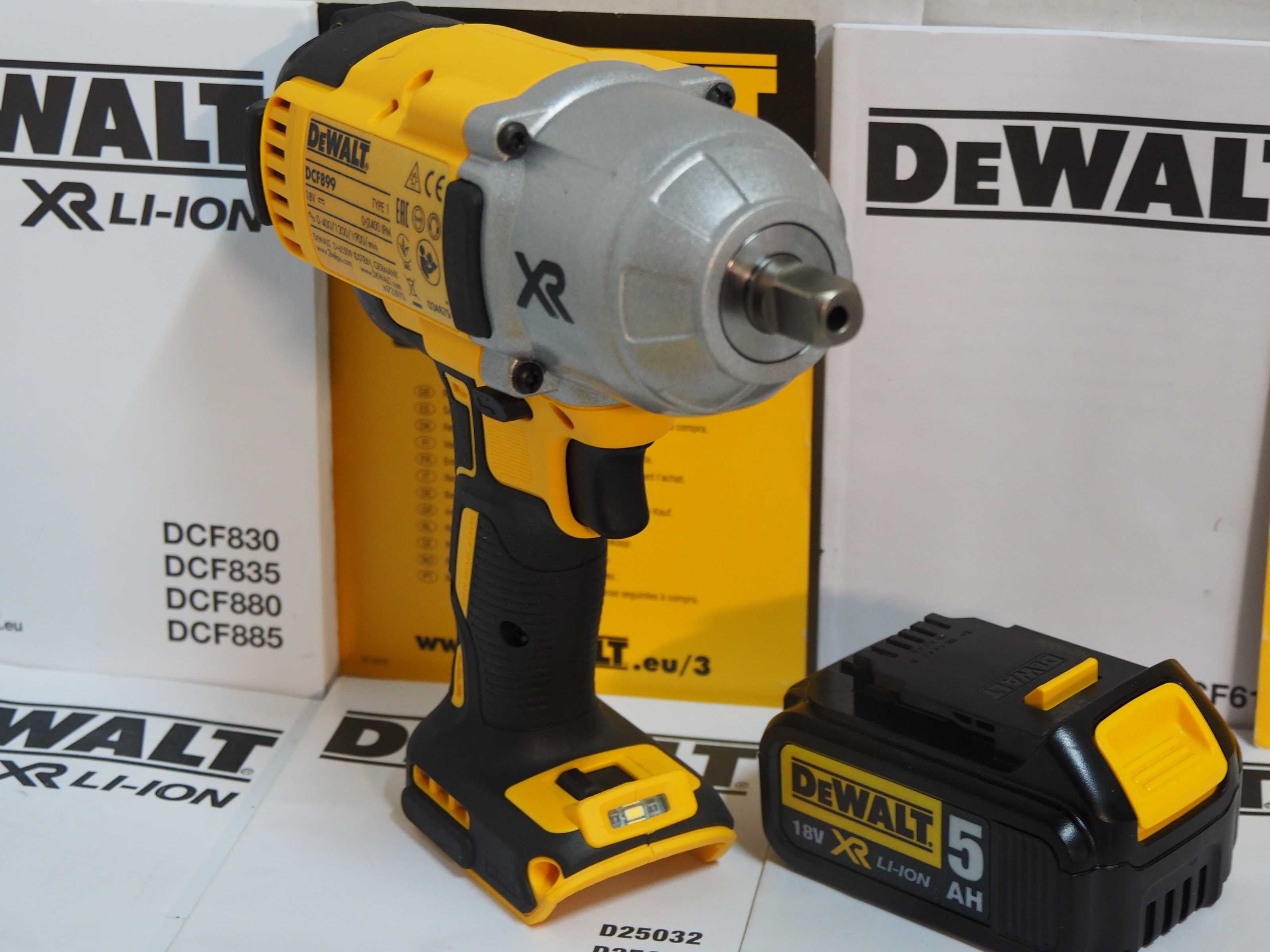 Zestaw Klucz udarowy DEWALT DCF 900 + bateria 18v 5ah moc 1898Nm