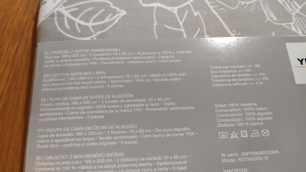 Pościel 160x200 satyna bawełniana dwustronna - Smukee