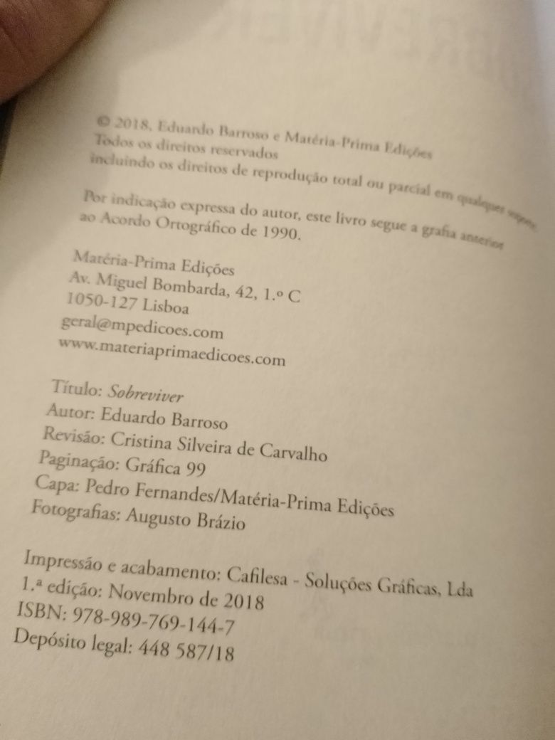 Sobreviver-Eduardo Barroso-1ediçao-M.P-9E-Polo de Homem R.L-3E Desde3E