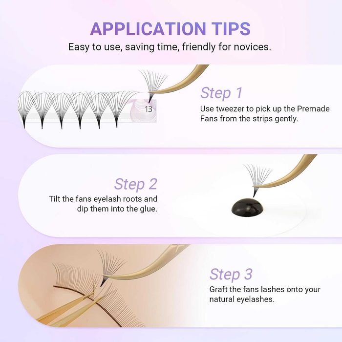 NAGARAKU Przedłużanie Rzęs 6D 0.07 D Curl 8mm