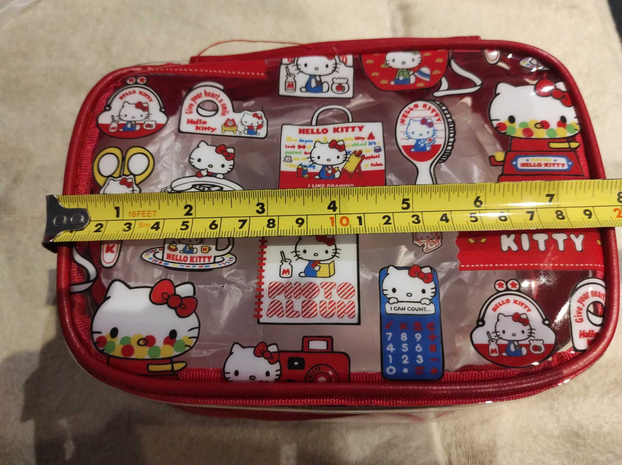 Kosmetyczka hello kitty nowa czerwona śliska wodoodporna kuferek