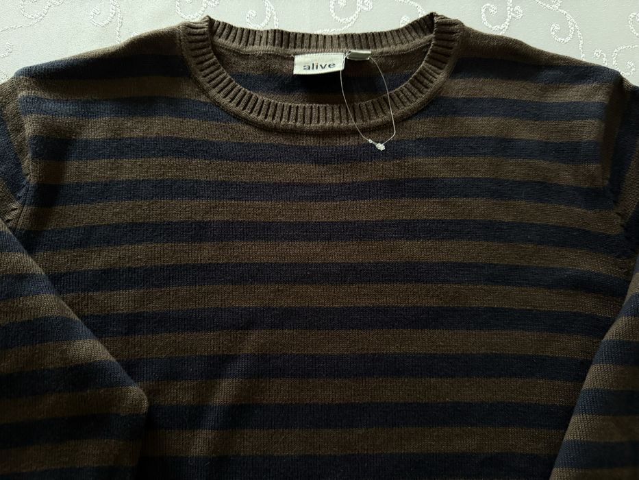 Sweter Męski w Paski Styl Klasyczny Elegancki XS , 164