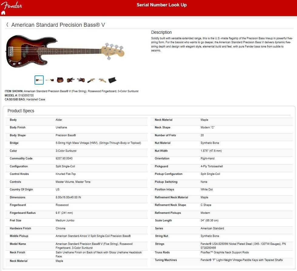 Gitara basowa Fender Precision American Standard 5