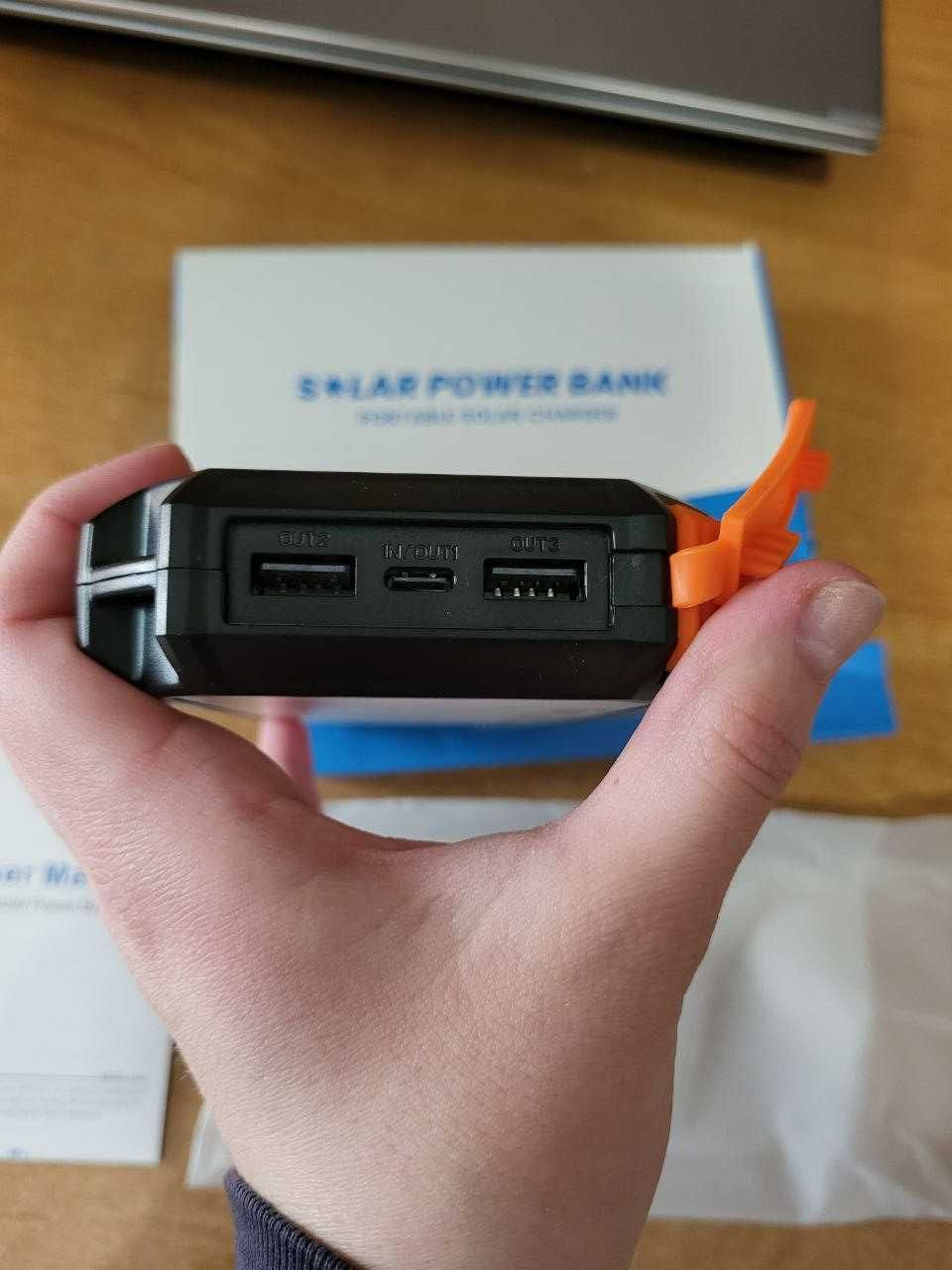 Power bank НОВИЙ 26800 mAh павербанк із сонячною панеллю, протиударний